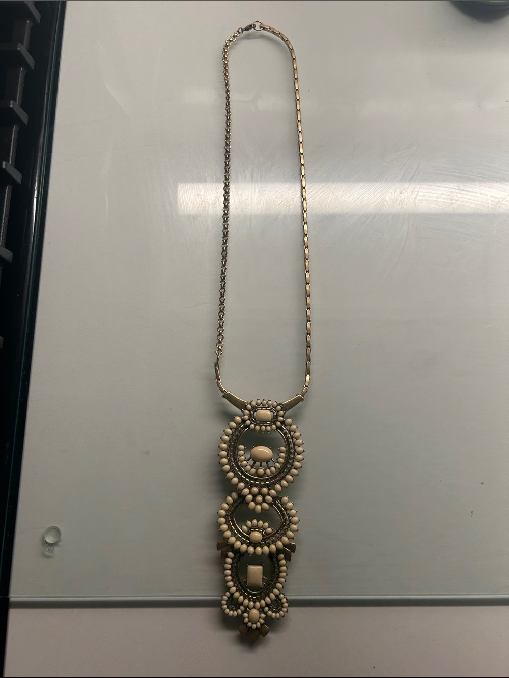 Women's Ivory Bead Statement Necklace